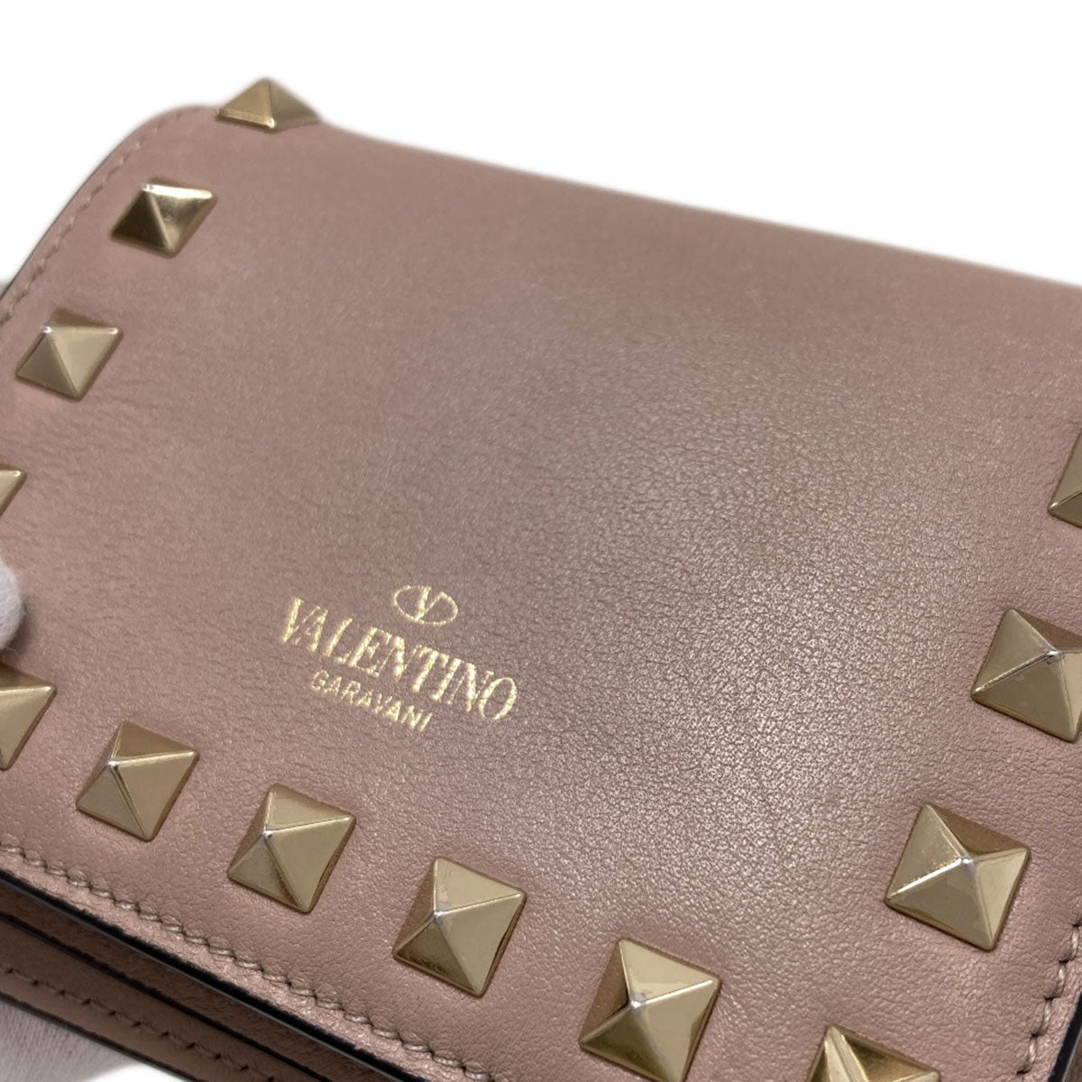 VALENTINO バレンティノ ロックスタッズ 二つ折り財布（小銭入れあり） レザー レディース 中古