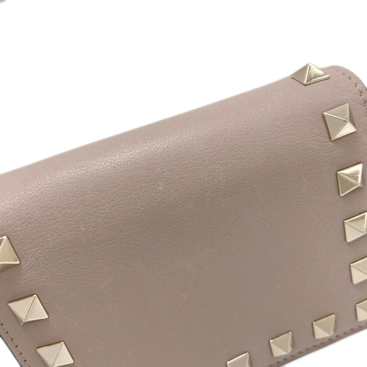VALENTINO バレンティノ ロックスタッズ 二つ折り財布（小銭入れあり） レザー レディース 中古