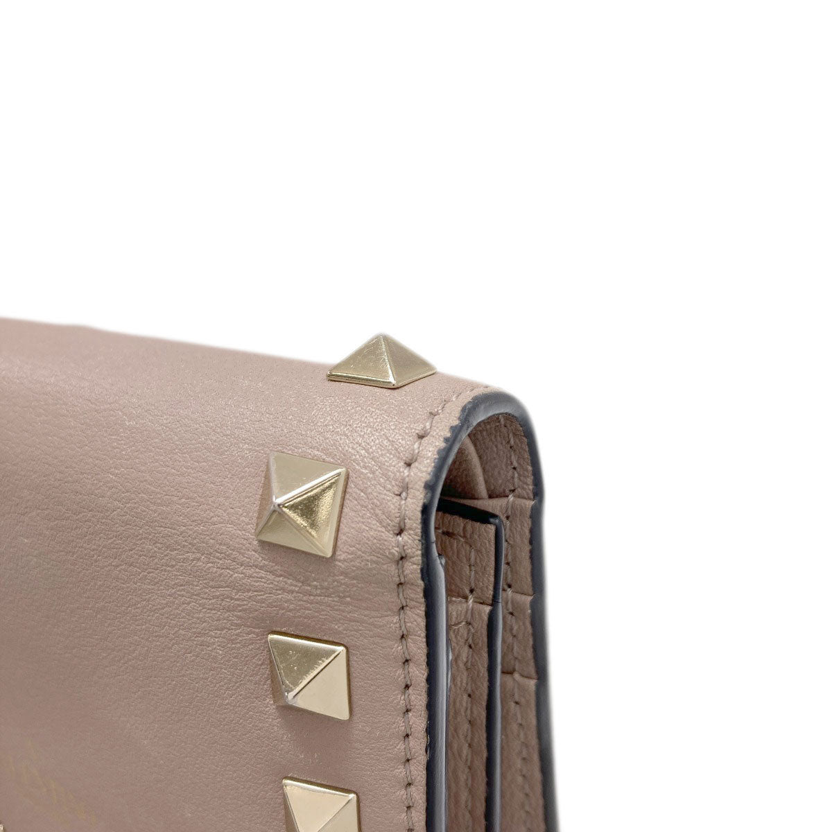 VALENTINO バレンティノ ロックスタッズ 二つ折り財布（小銭入れあり） レザー レディース 中古