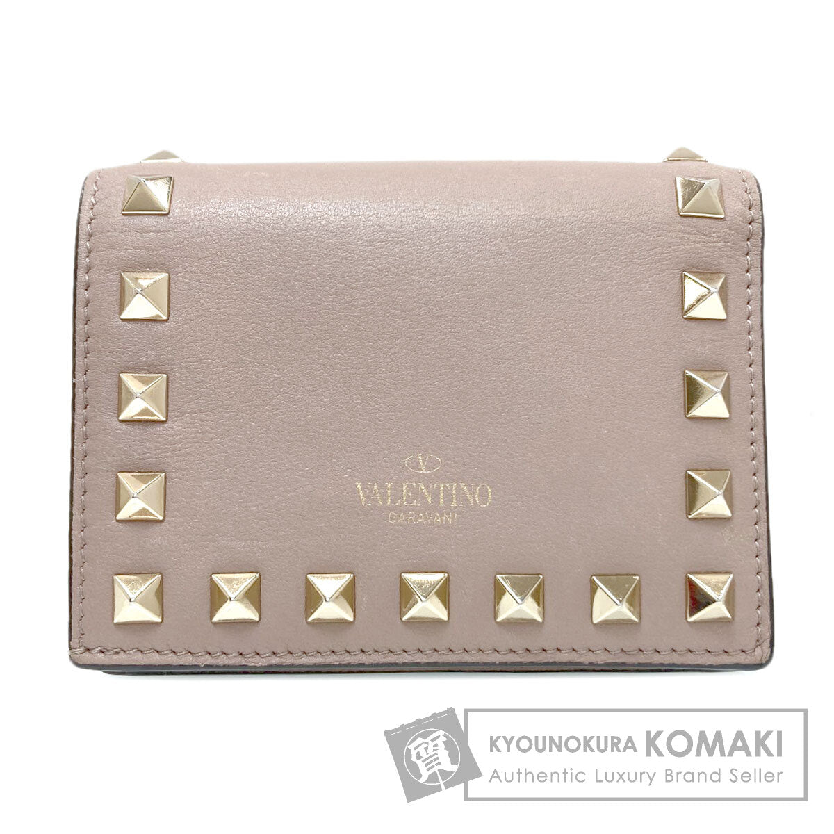 VALENTINO バレンティノ ロックスタッズ 二つ折り財布（小銭入れあり） レザー レディース 中古