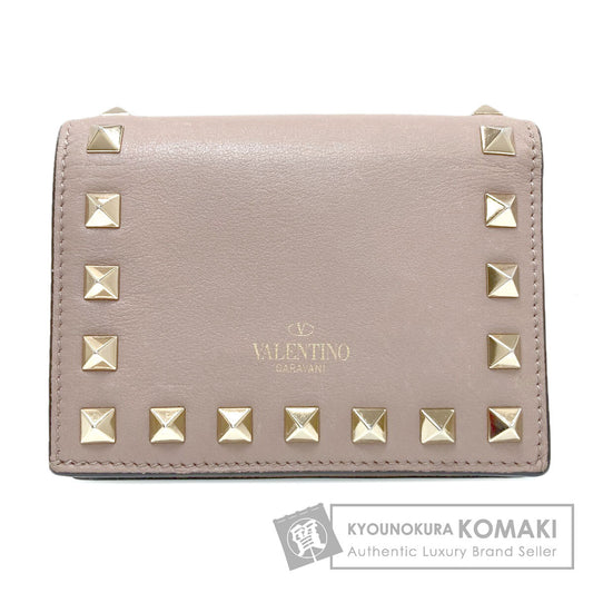 VALENTINO バレンティノ ロックスタッズ 二つ折り財布（小銭入れあり） レザー レディース 中古