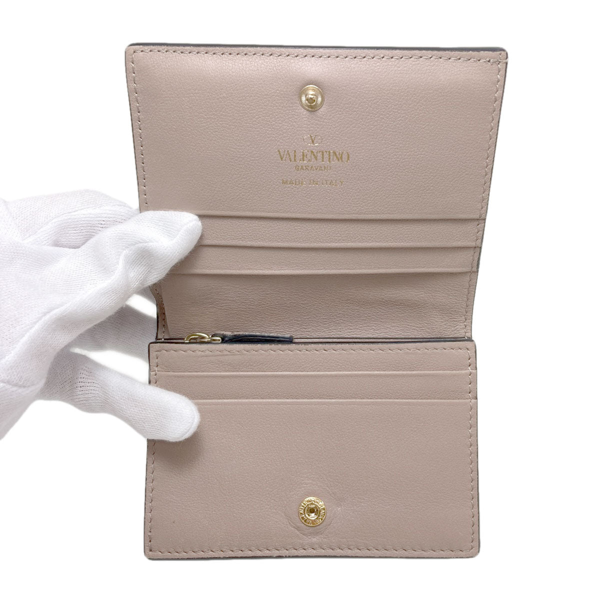 VALENTINO バレンティノ ロックスタッズ 二つ折り財布（小銭入れあり） レザー レディース 中古