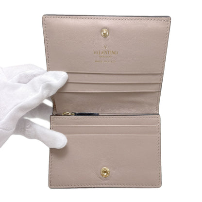 VALENTINO バレンティノ ロックスタッズ 二つ折り財布（小銭入れあり） レザー レディース 中古