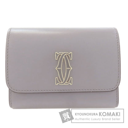 CARTIER カルティエ ドゥーブルC ドゥ カルティエ コンパクトウォレット 二つ折り財布（小銭入れあり） レザー レディース 中古