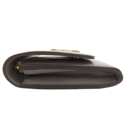 CARTIER カルティエ ドゥーブルC ドゥ カルティエ コンパクトウォレット 二つ折り財布（小銭入れあり） レザー レディース 中古