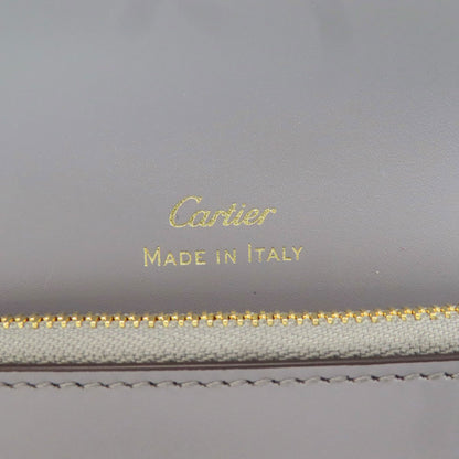 CARTIER カルティエ ドゥーブルC ドゥ カルティエ コンパクトウォレット 二つ折り財布（小銭入れあり） レザー レディース 中古