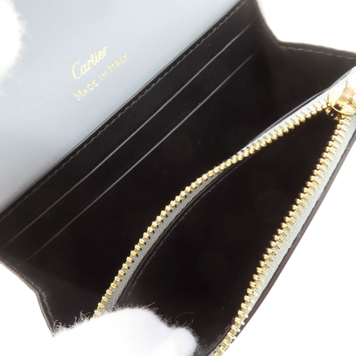 CARTIER カルティエ ドゥーブルC ドゥ カルティエ コンパクトウォレット 二つ折り財布（小銭入れあり） レザー レディース 中古