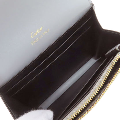 CARTIER カルティエ ドゥーブルC ドゥ カルティエ コンパクトウォレット 二つ折り財布（小銭入れあり） レザー レディース 中古