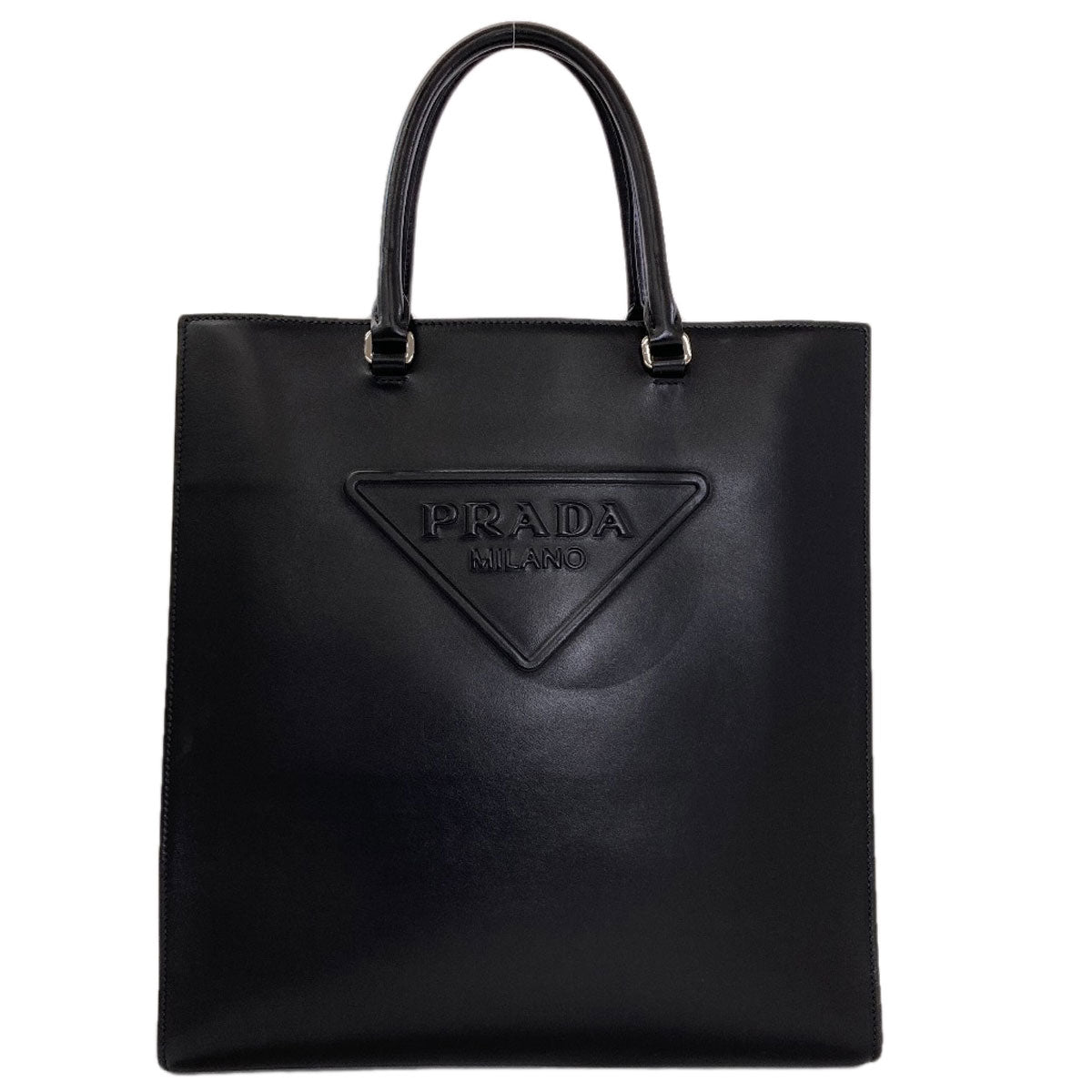 PRADA プラダ ロゴ ハンドバッグ カーフ レディース 中古