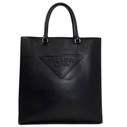 PRADA プラダ ロゴ ハンドバッグ カーフ レディース 中古