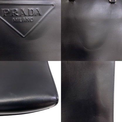 PRADA プラダ ロゴ ハンドバッグ カーフ レディース 中古