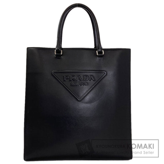 PRADA プラダ ロゴ ハンドバッグ カーフ レディース 中古