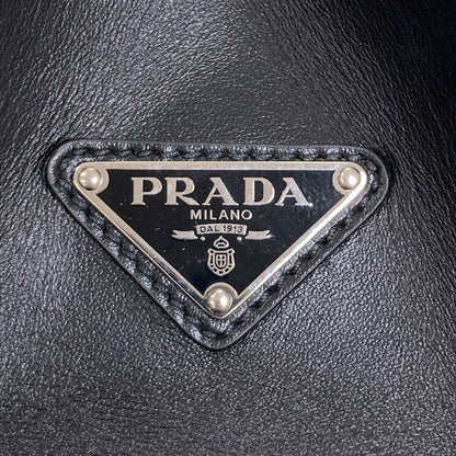 PRADA プラダ ロゴ ハンドバッグ カーフ レディース 中古
