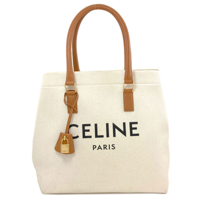 CELINE セリーヌ ホリゾンタル カバ ハンドバッグ キャンバス レディース 中古