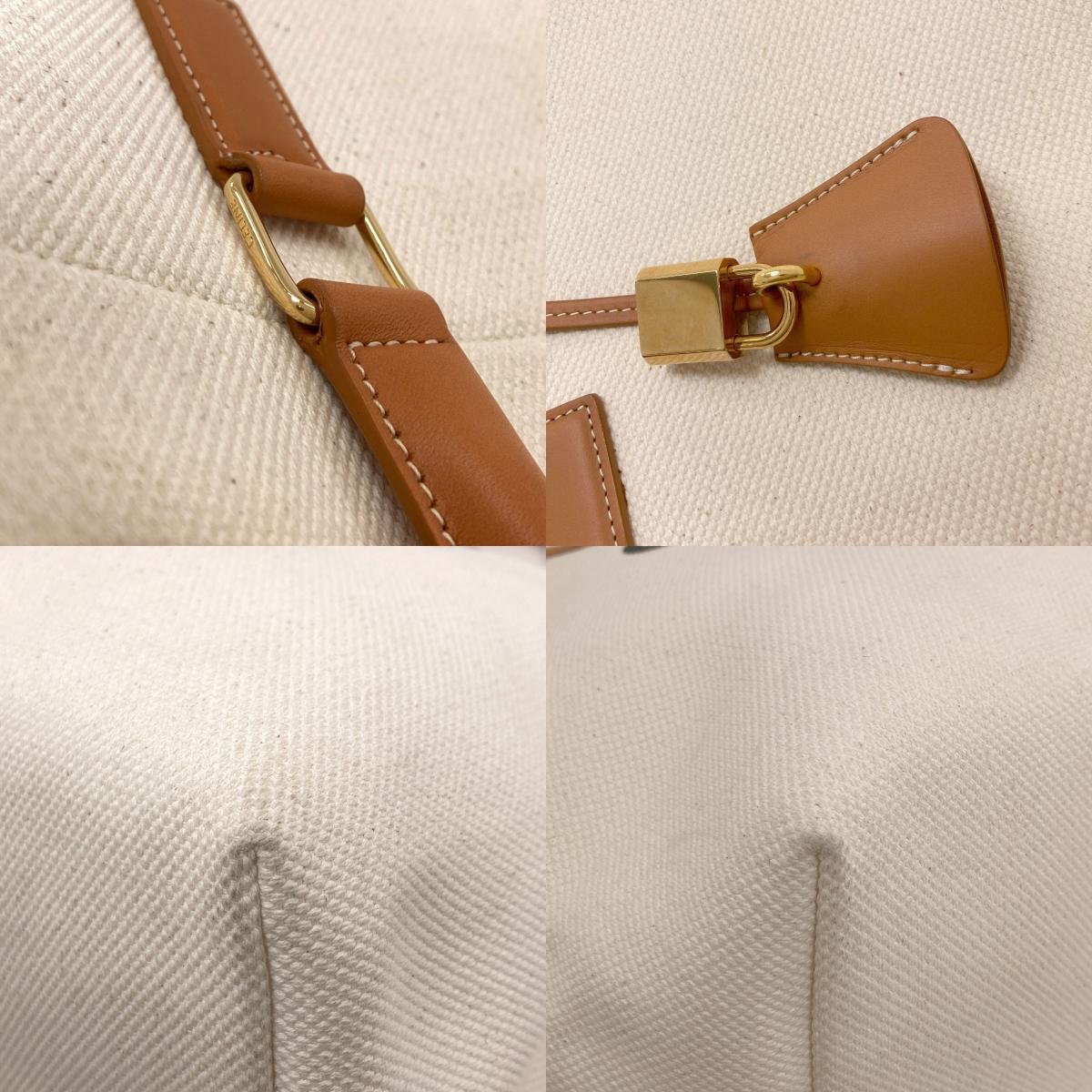 CELINE セリーヌ ホリゾンタル カバ ハンドバッグ キャンバス レディース 中古