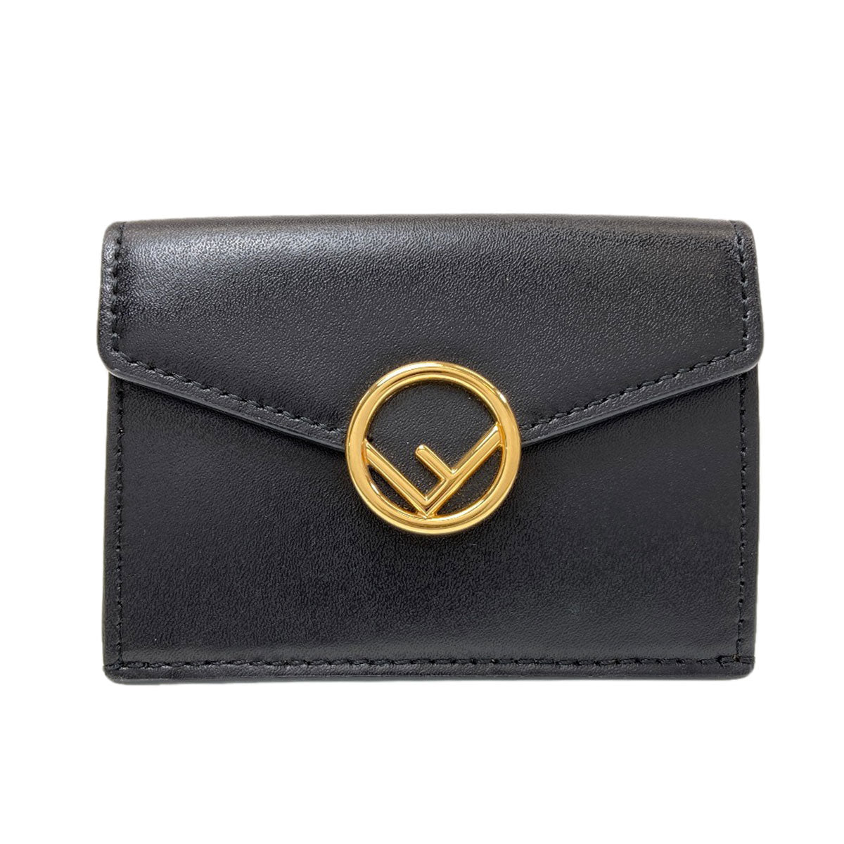 FENDI フェンディ エフ イズ フェンディ マイクロ トライフォールドウォレット 二つ折り財布（小銭入れあり） カーフ レディース 中古