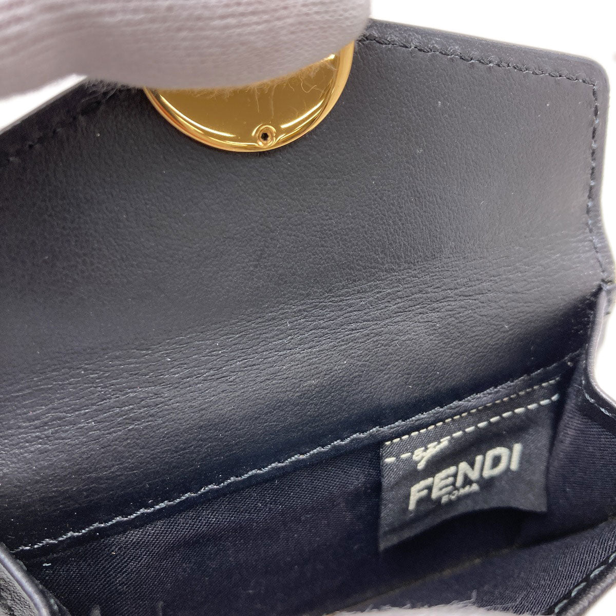 FENDI フェンディ エフ イズ フェンディ マイクロ トライフォールドウォレット 二つ折り財布（小銭入れあり） カーフ レディース 中古