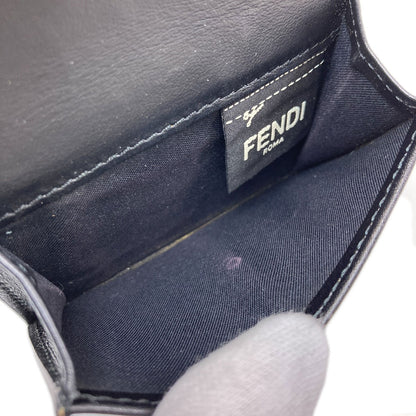 FENDI フェンディ エフ イズ フェンディ マイクロ トライフォールドウォレット 二つ折り財布（小銭入れあり） カーフ レディース 中古