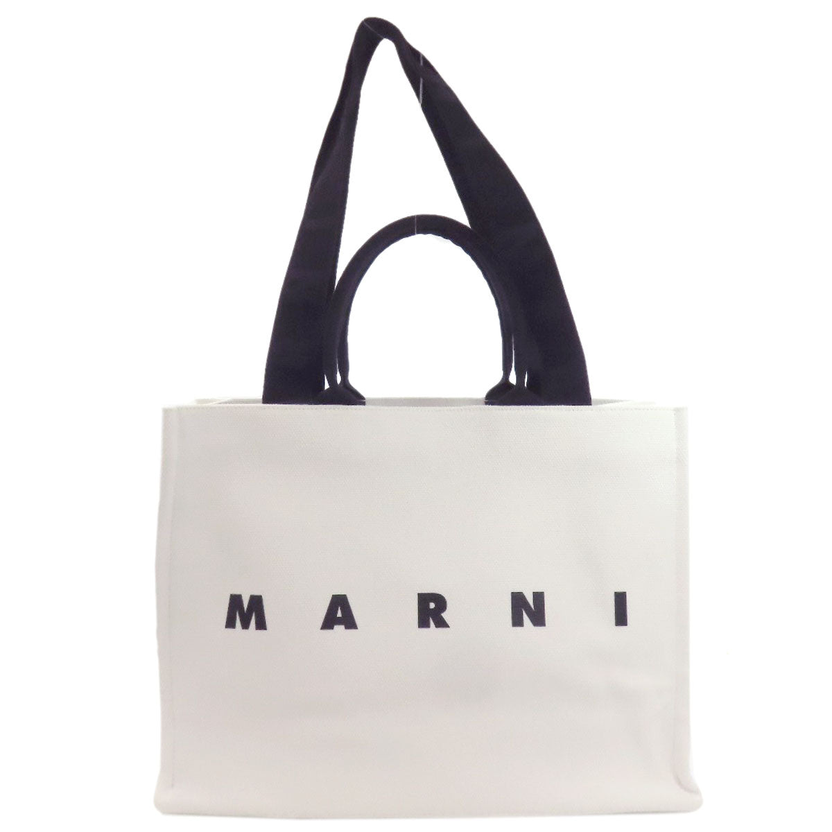 MARNI マルニ ロゴプリント 2WAY トートバッグ キャンバス レディース 中古