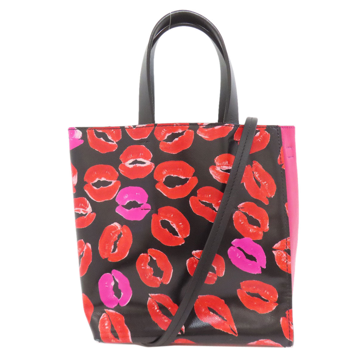 MARNI マルニ ミュゼオ リップ柄 2WAY ハンドバッグ レザー レディース 中古