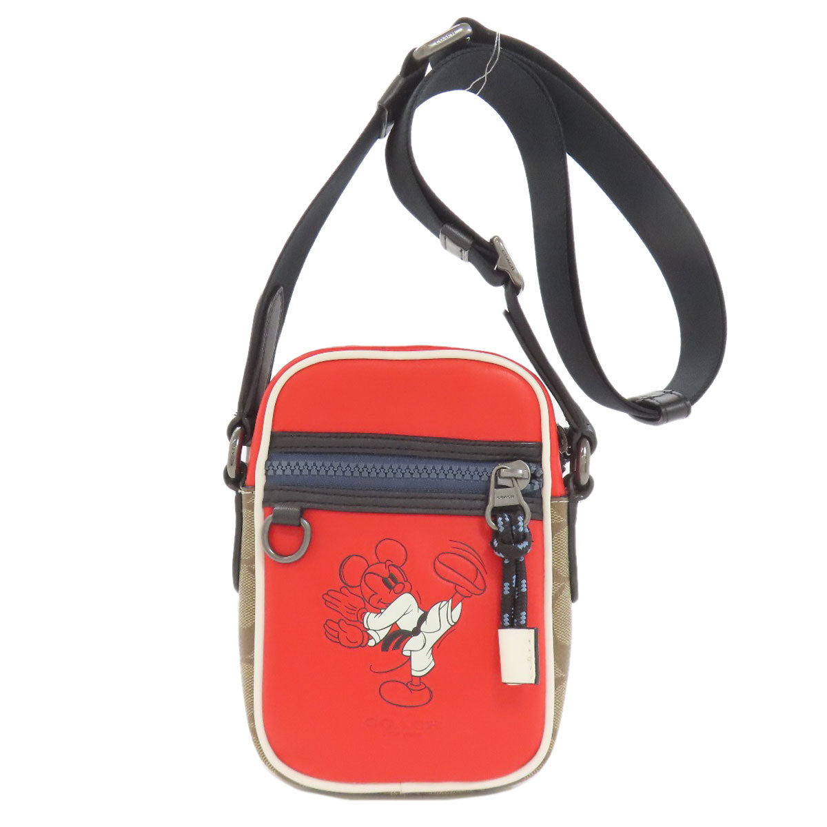 COACH コーチ C2021 ミッキー コラボ シグネチャー ショルダーバッグ レザー レディース 中古