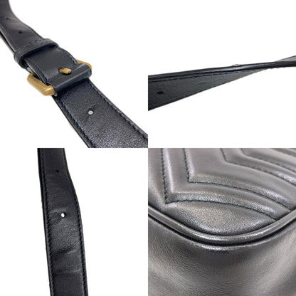 GUCCI グッチ 523365 GGマーモント ダブルG ショルダーバッグ レザー レディース 中古
