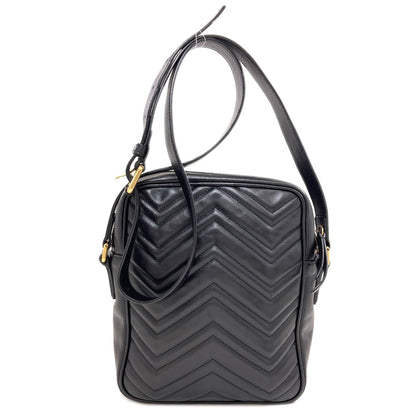 GUCCI グッチ 523365 GGマーモント ダブルG ショルダーバッグ レザー レディース 中古