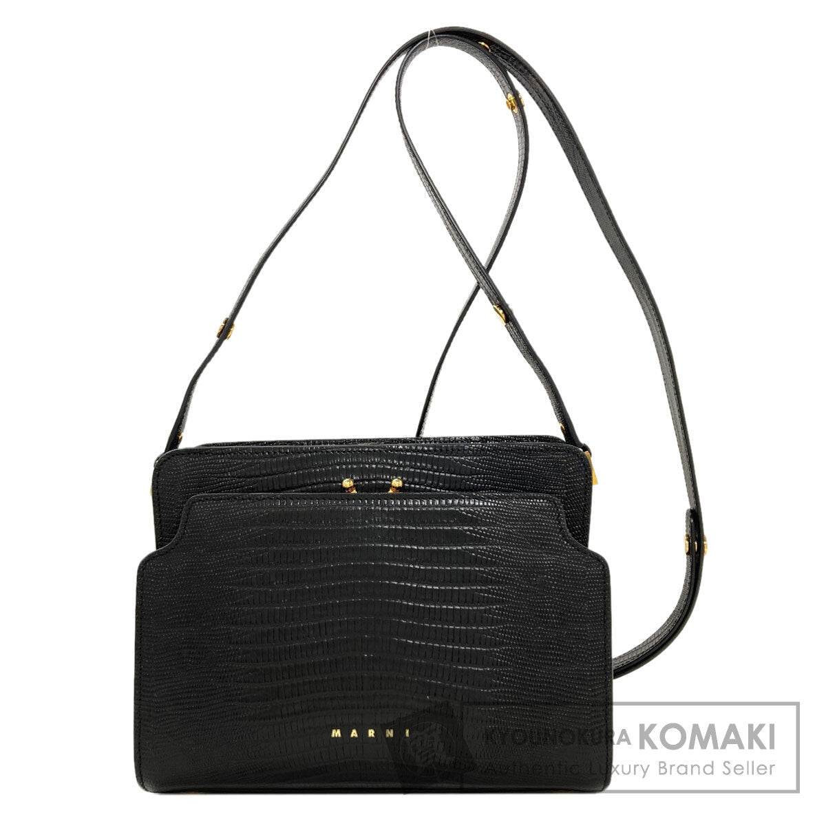 マルニ トランクリバース 型押し ショルダーバッグ 中古 商品画像1