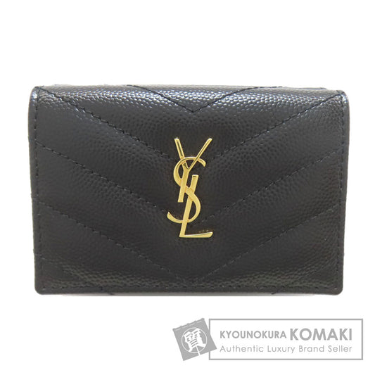 イヴ・サンローラン Vステッチ カサンドラ 三つ折り財布（小銭入れあり） 中古 商品画像1