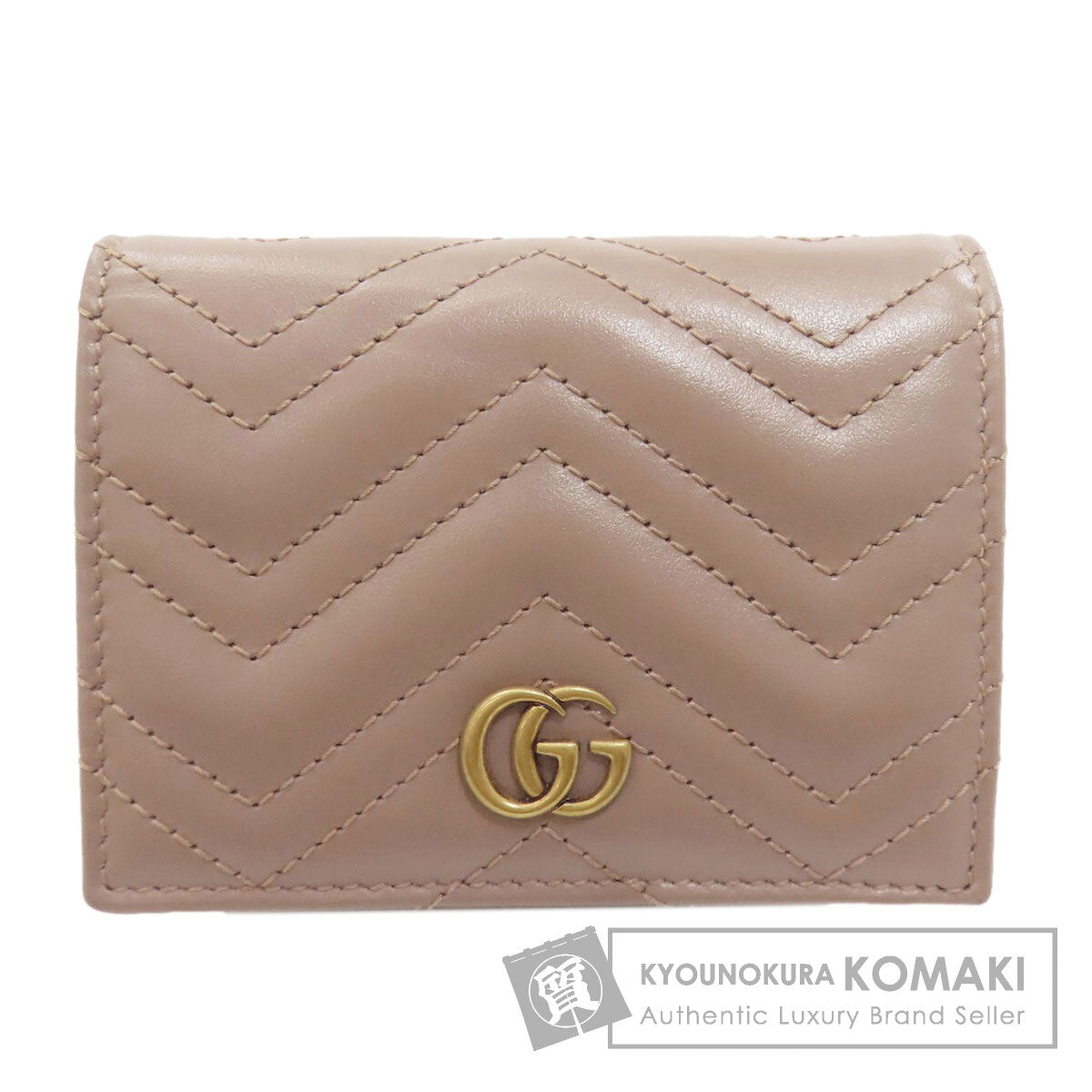 GUCCI グッチ 466492 GGマーモント ダブルG 二つ折り財布（小銭入れあり） レザー レディース 中古