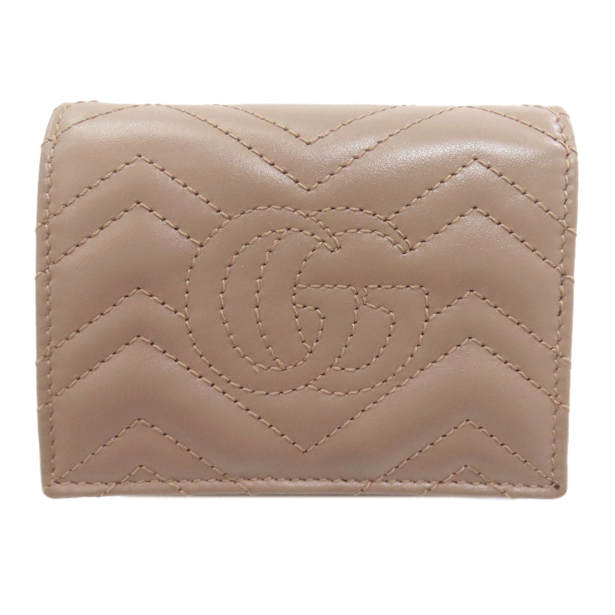 GUCCI グッチ 466492 GGマーモント ダブルG 二つ折り財布（小銭入れあり） レザー レディース 中古