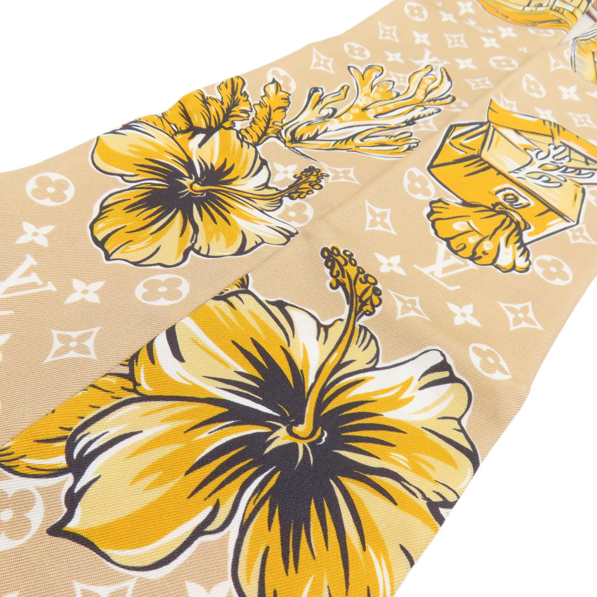 ルイヴィトン M77267 バンドー モノグラム フラワーモチーフ スカーフ 中古 商品画像4
