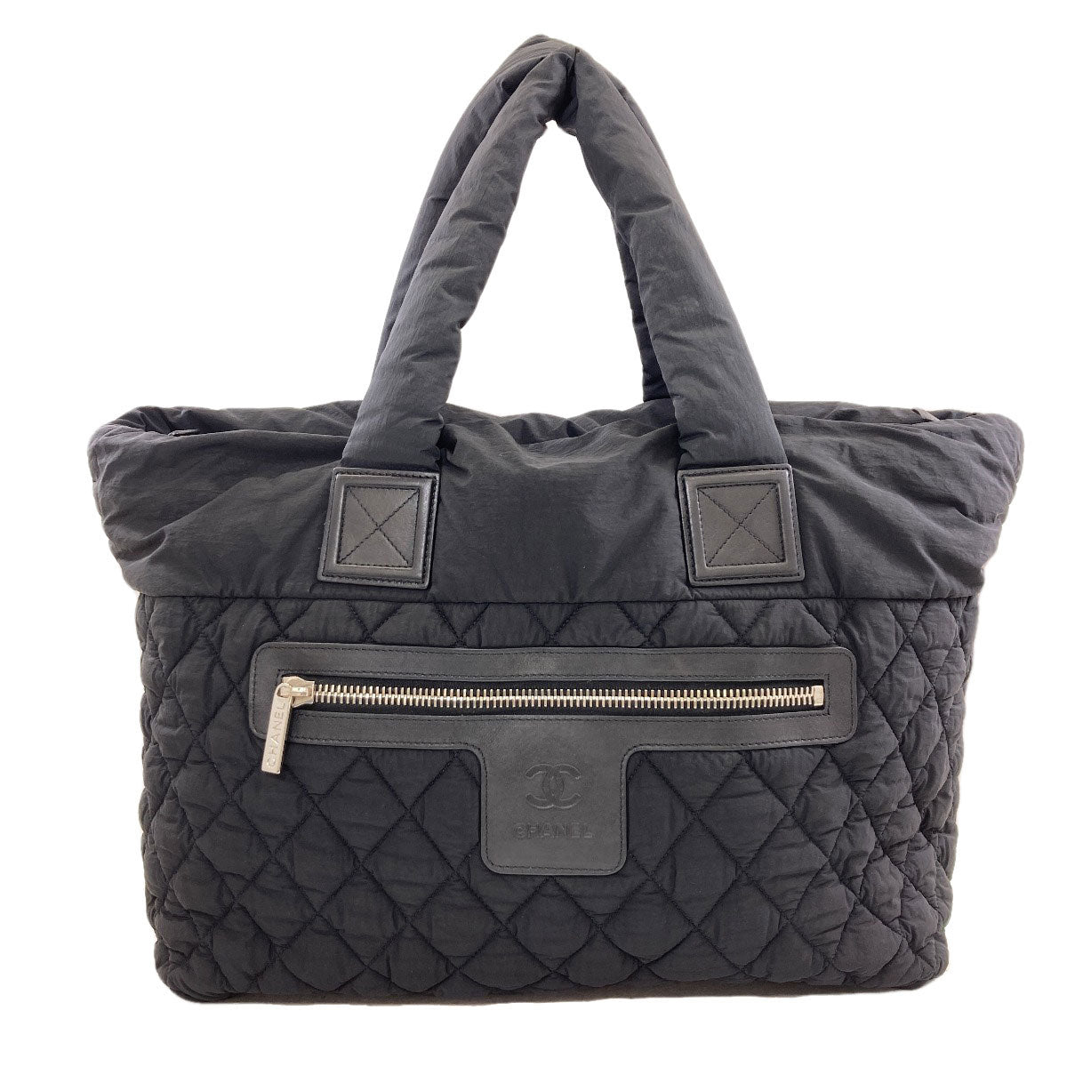 CHANEL シャネル コココクーン シルバー金具 トートバッグ ナイロン レディース 中古