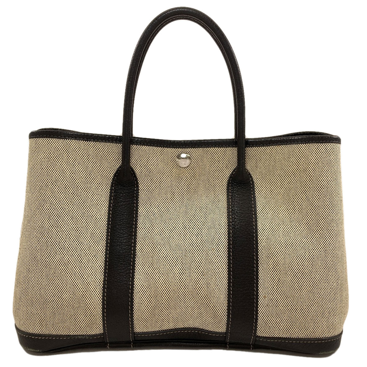 HERMES エルメス ガーデンパーティTPM シルバー金具 ハンドバッグ トワルアッシュ レディース 中古