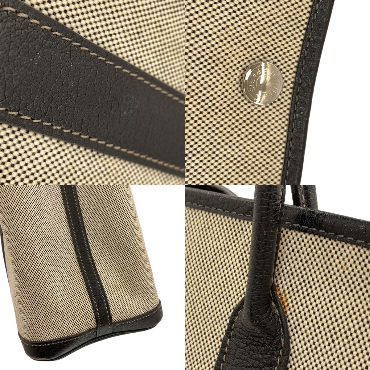 HERMES エルメス ガーデンパーティTPM シルバー金具 ハンドバッグ トワルアッシュ レディース 中古