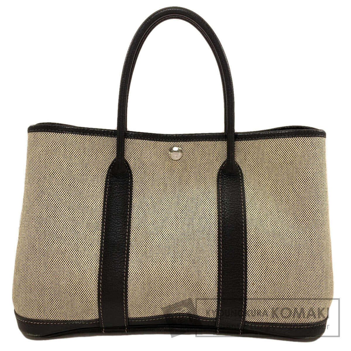 HERMES エルメス ガーデンパーティTPM シルバー金具 ハンドバッグ トワルアッシュ レディース 中古