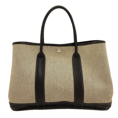 HERMES エルメス ガーデンパーティTPM シルバー金具 ハンドバッグ トワルアッシュ レディース 中古