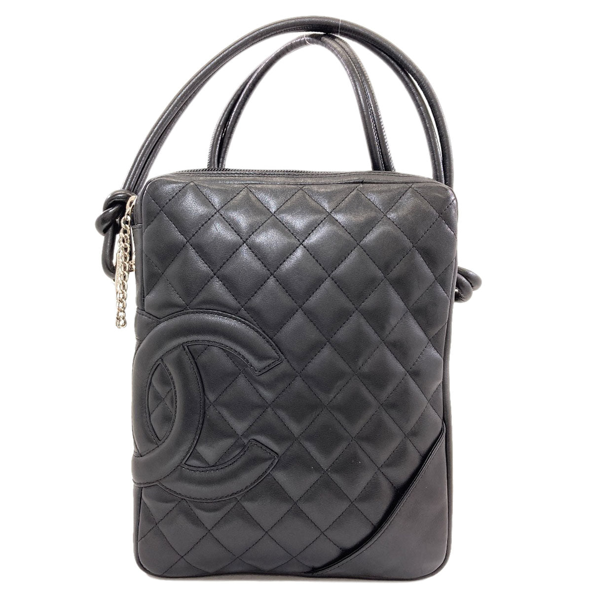 CHANEL シャネル カンボンライン シルバー金具 ショルダーバッグ ラムスキン レディース 中古