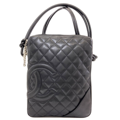 CHANEL シャネル カンボンライン シルバー金具 ショルダーバッグ ラムスキン レディース 中古