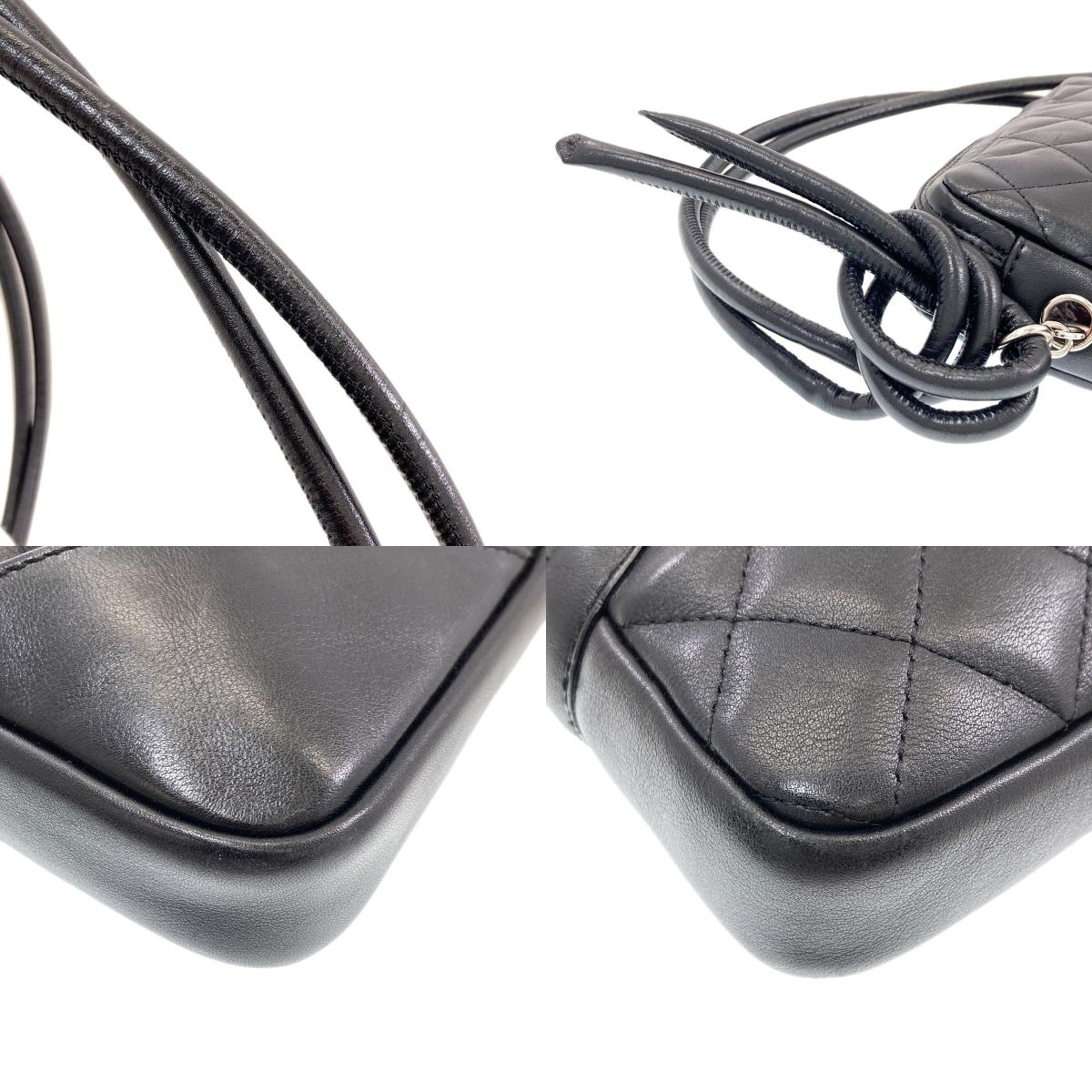 CHANEL シャネル カンボンライン シルバー金具 ショルダーバッグ ラムスキン レディース 中古