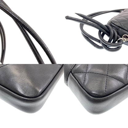 CHANEL シャネル カンボンライン シルバー金具 ショルダーバッグ ラムスキン レディース 中古