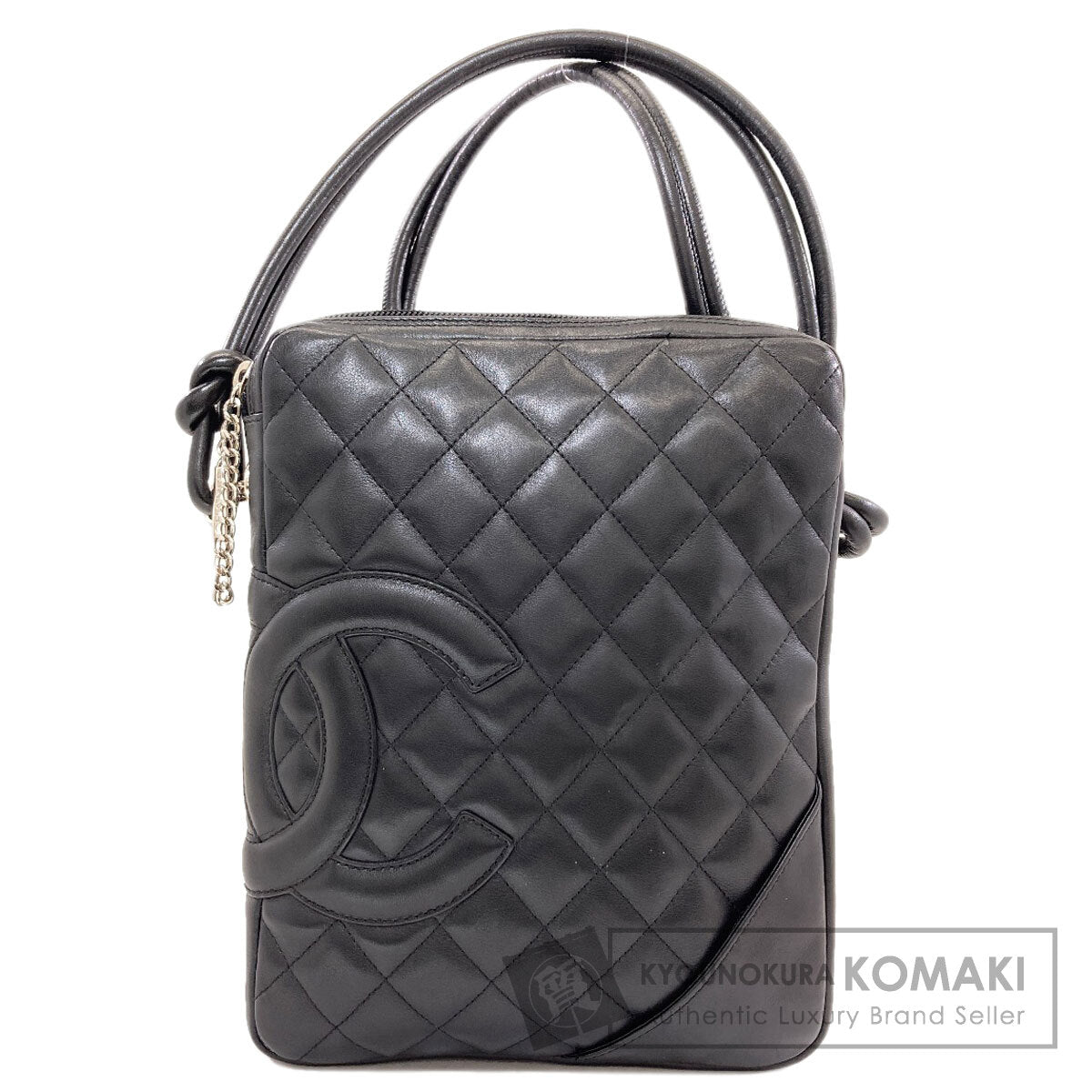 CHANEL シャネル カンボンライン シルバー金具 ショルダーバッグ ラムスキン レディース 中古
