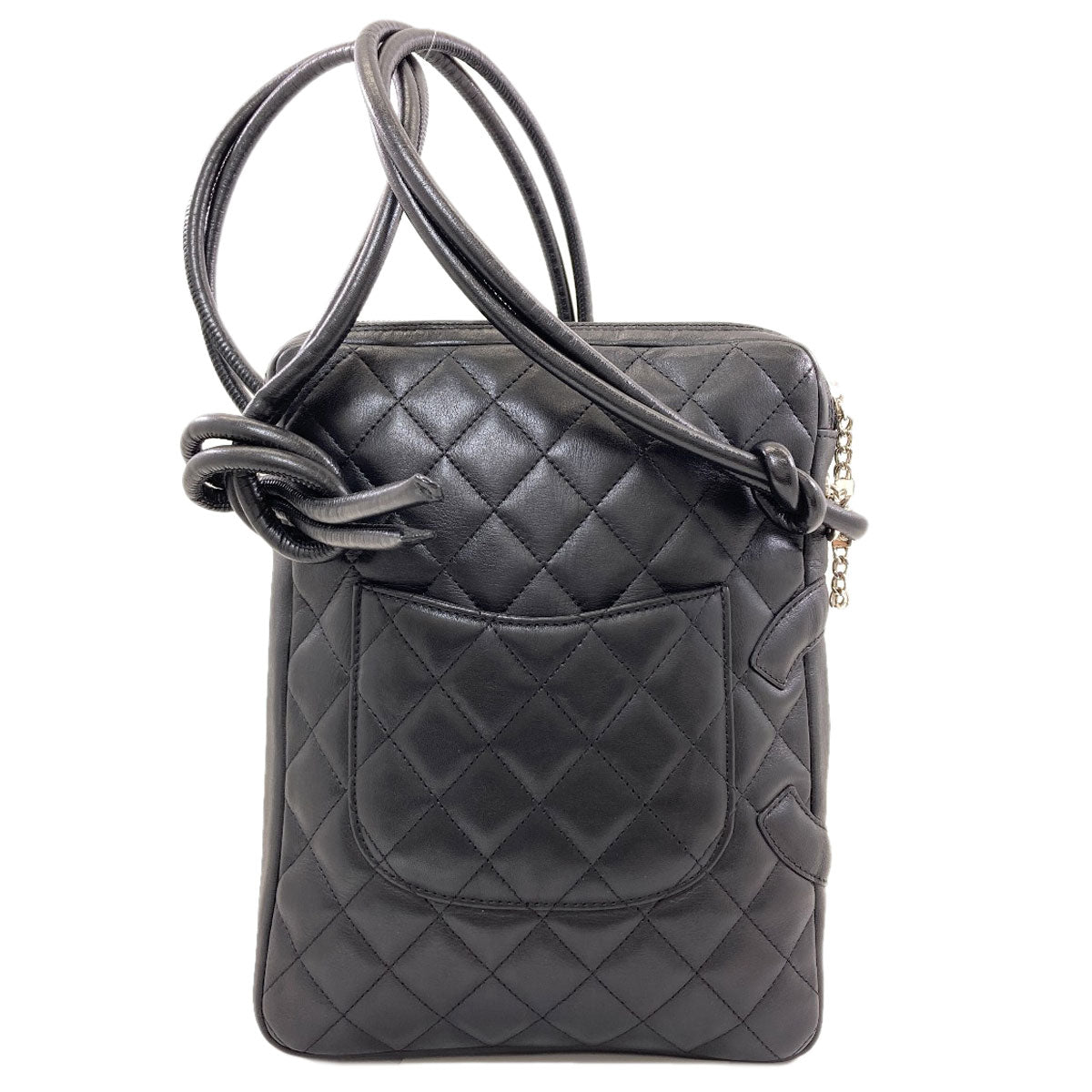 CHANEL シャネル カンボンライン シルバー金具 ショルダーバッグ ラムスキン レディース 中古