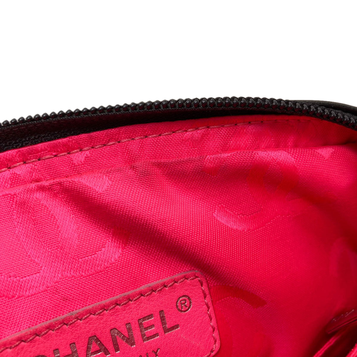 CHANEL シャネル カンボンライン シルバー金具 ショルダーバッグ ラムスキン レディース 中古