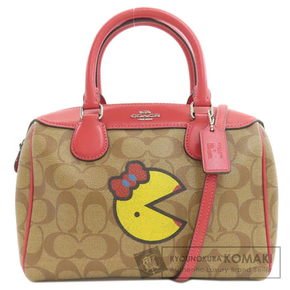 COACH コーチ F73670 パックマンコラボ シグネチャー 2WAY ハンドバッグ PVC レディース 中古