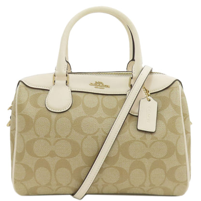 COACH コーチ F32203 シグネチャー 2WAY ハンドバッグ PVC レディース 中古