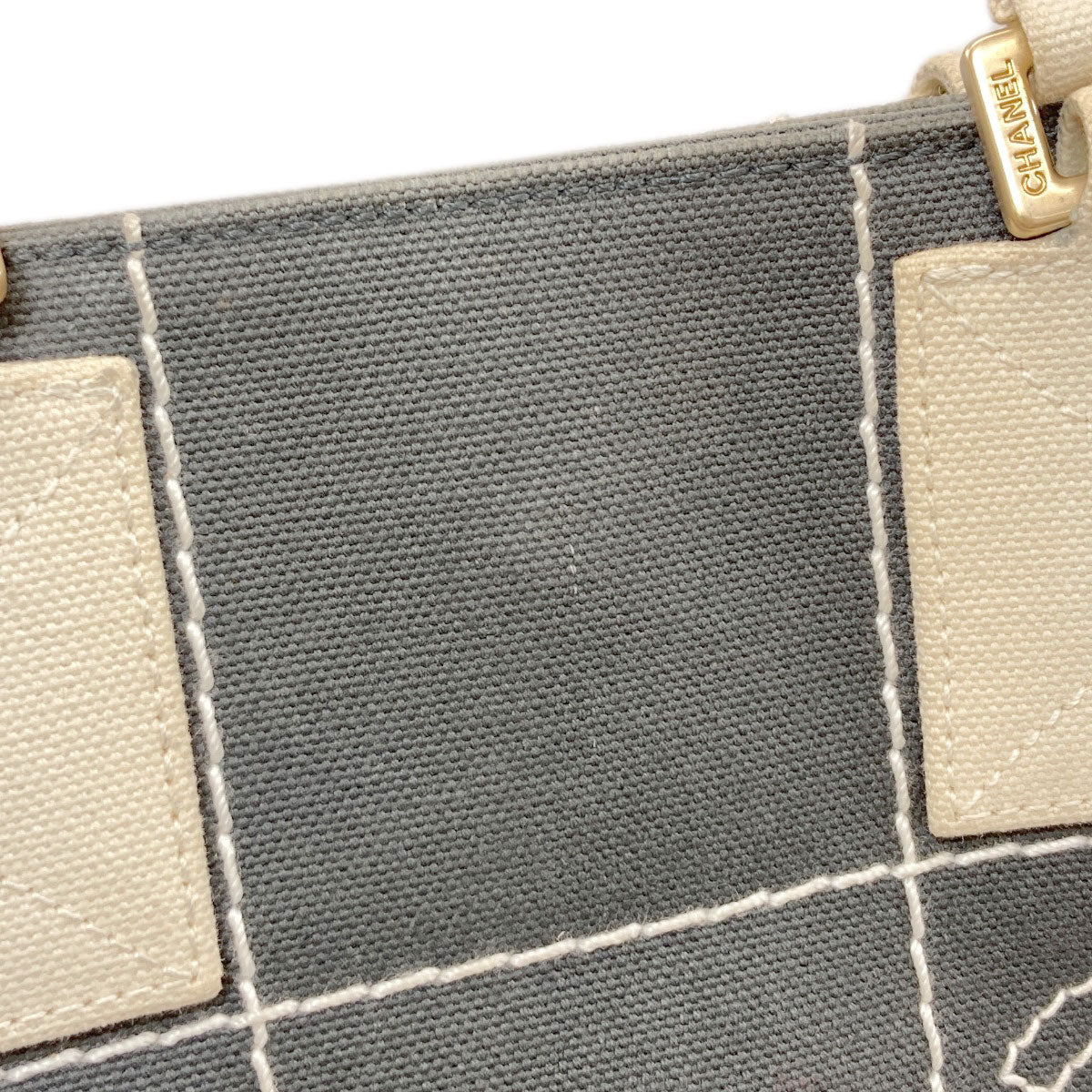 CHANEL シャネル チョコバー ゴールド金具 ハンドバッグ キャンバス レディース 中古