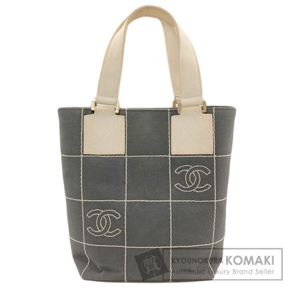 CHANEL シャネル チョコバー ゴールド金具 ハンドバッグ キャンバス レディース 中古