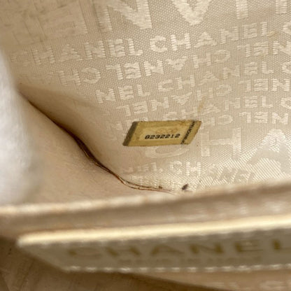 CHANEL シャネル チョコバー ゴールド金具 ハンドバッグ キャンバス レディース 中古