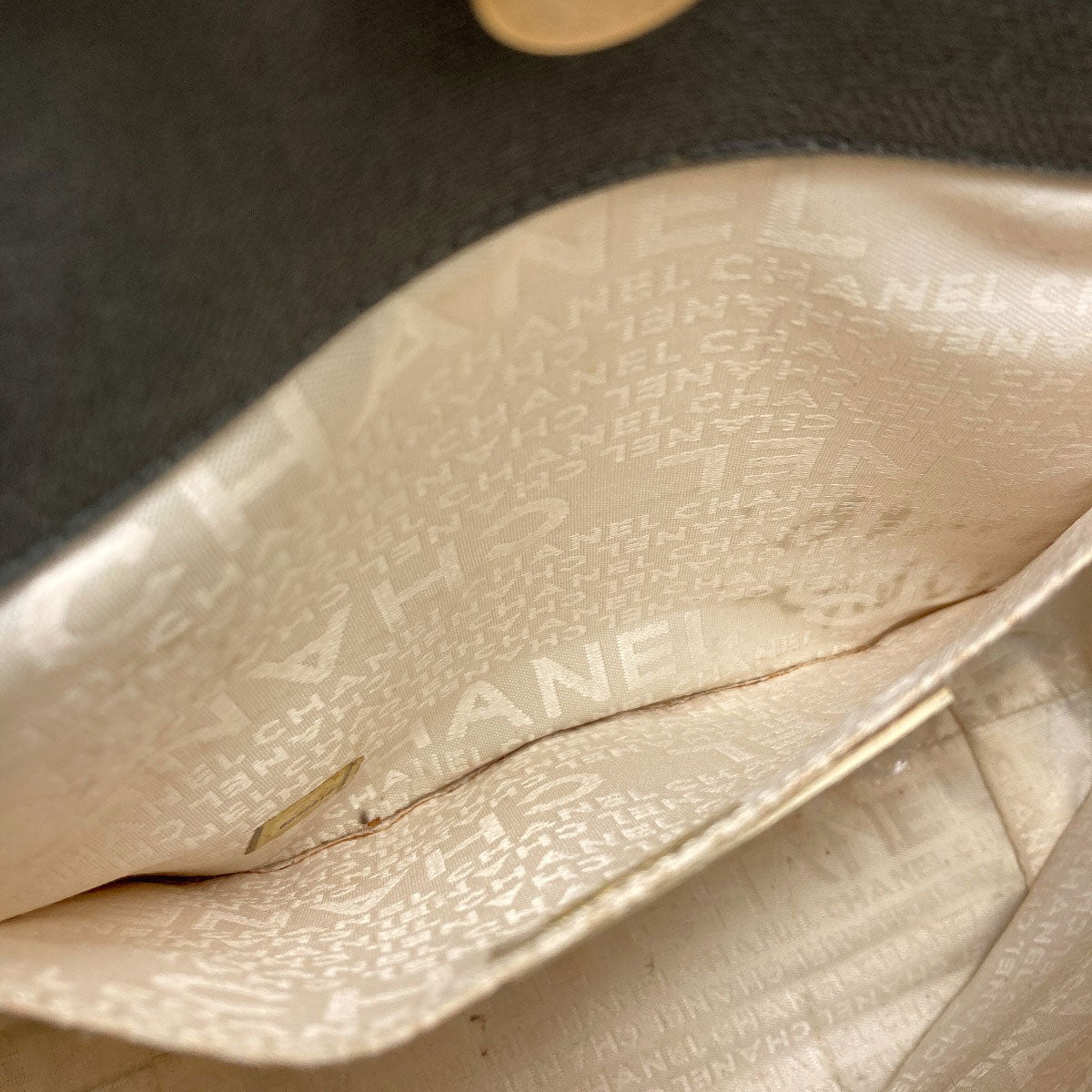 CHANEL シャネル チョコバー ゴールド金具 ハンドバッグ キャンバス レディース 中古